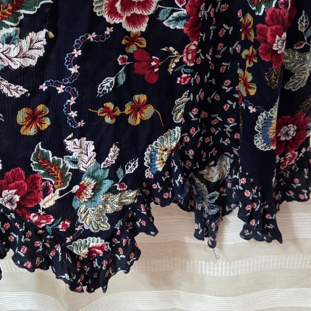 Bila Dress Womens XXL Maxi Boho Handkerchief Hem Floral Western Cottage Peasant - Picture 4 of 10